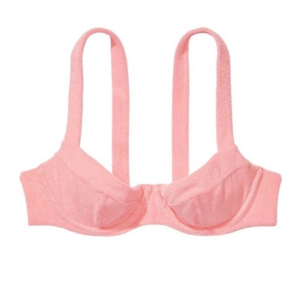 Victoria’s Secret Terry Bikini, NWT, 36DD Push Up Top, High Waisted M Botttoms - Picture 3 of 11